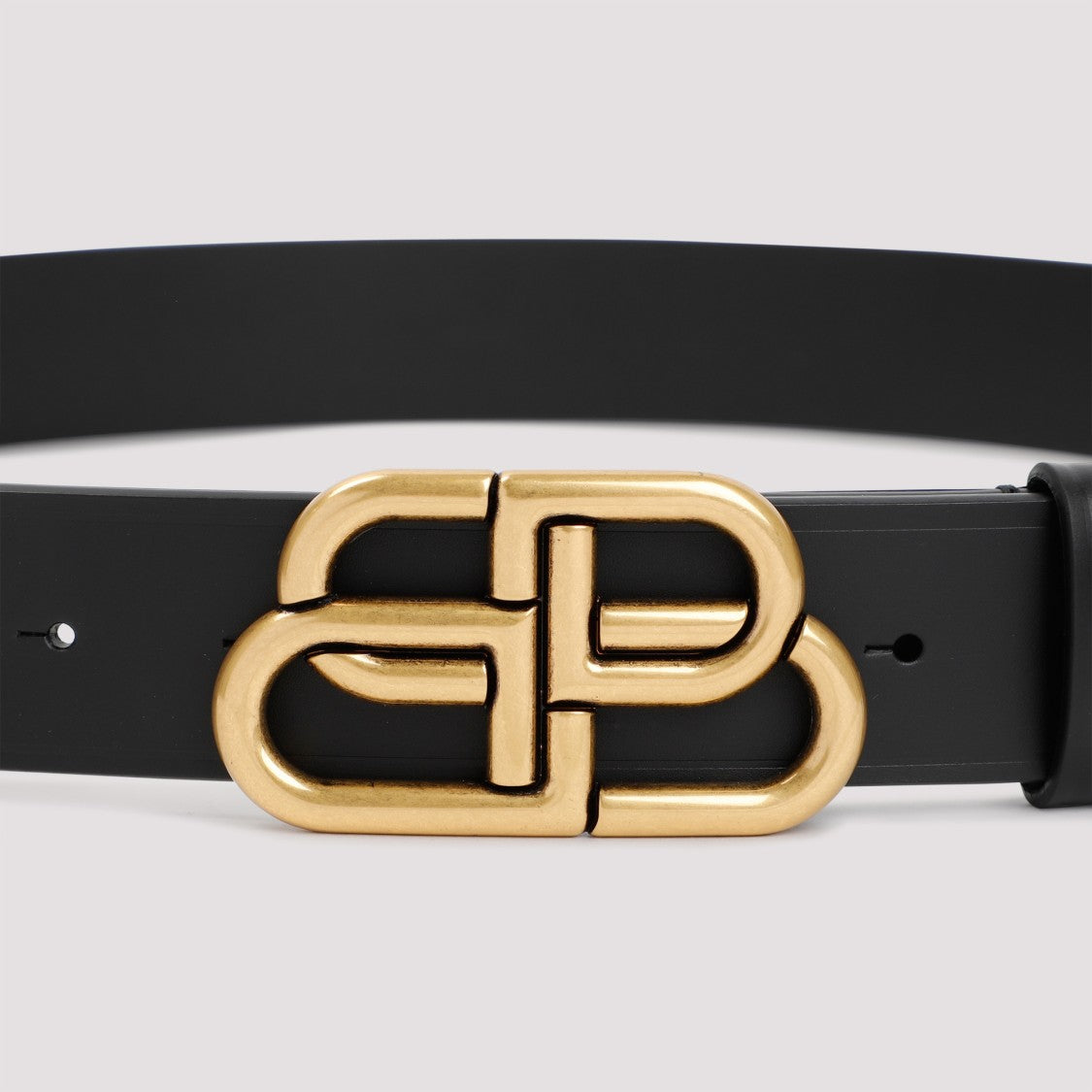 Balenciaga Black Leather Bb Belt