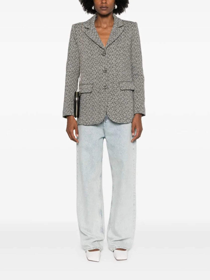 Self-Portrait Herringbone Blazer