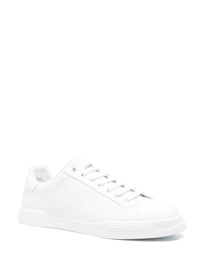 Dolce & Gabbana Calfskin Sneakers And Logo Patch