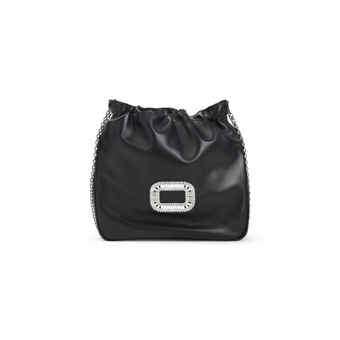 Roger Vivier Pilgrim Pocket Black Leather Mini Clutch