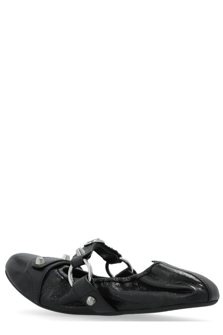 Balenciaga Sleek Red Flats With Rounded Toe And Minimalist Design