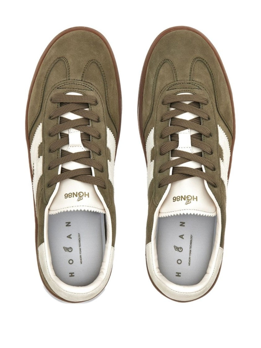 Hogan Moss Green Leather Sneakers