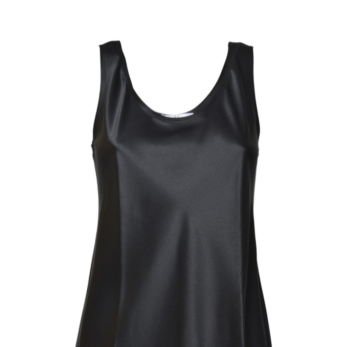 Max Mara Black Silk Satin Banjo Dress