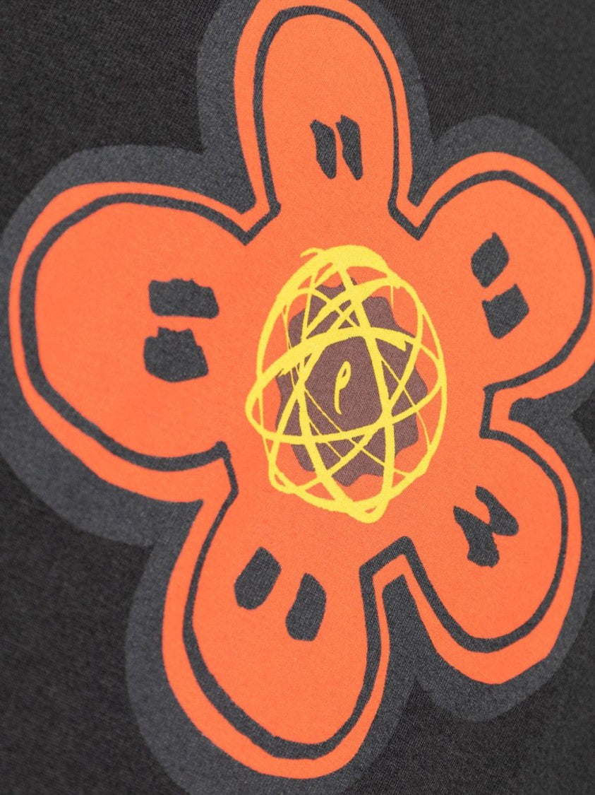 Kenzo Black T-Shirt With Iconic Floral Logo Design