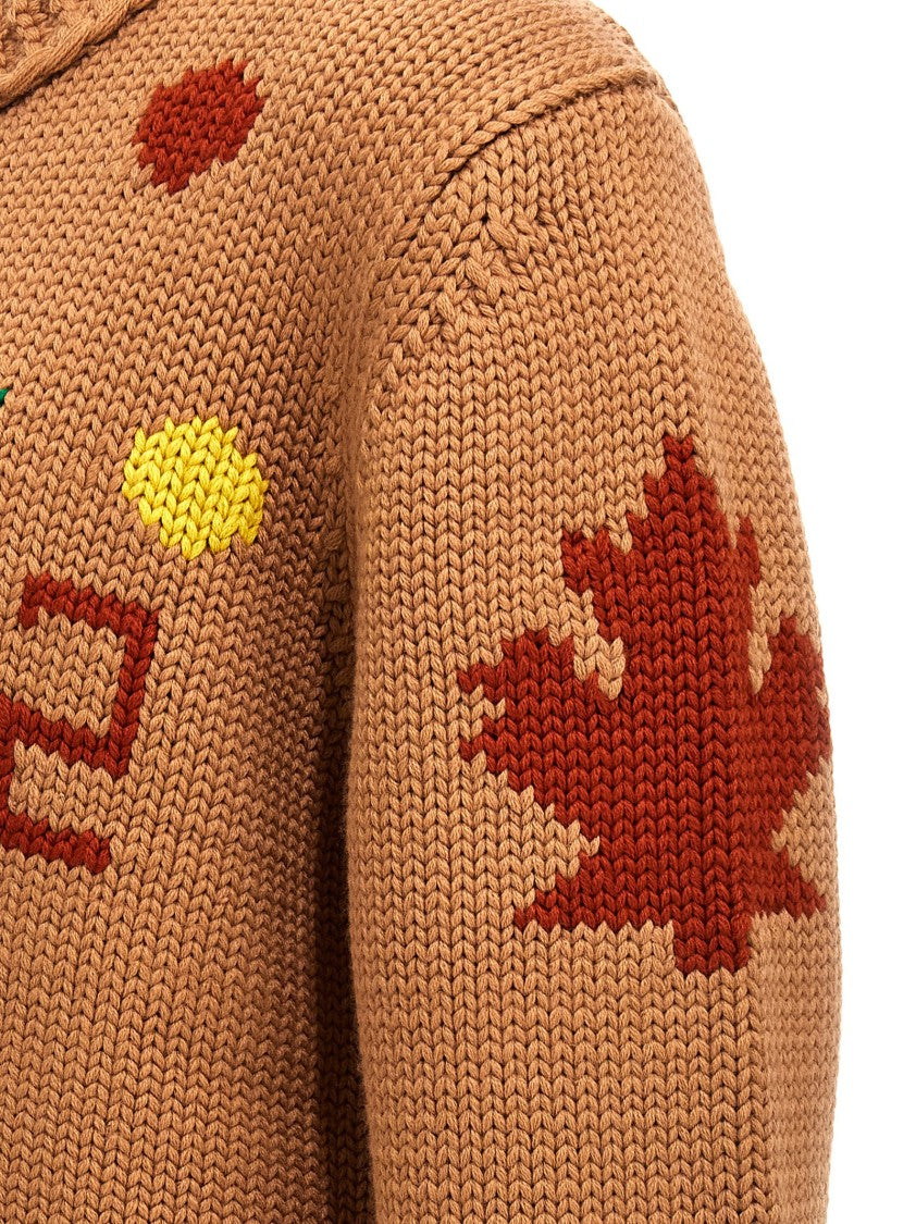 Dsquared2 Oversized Jacquard Wool Cardigan