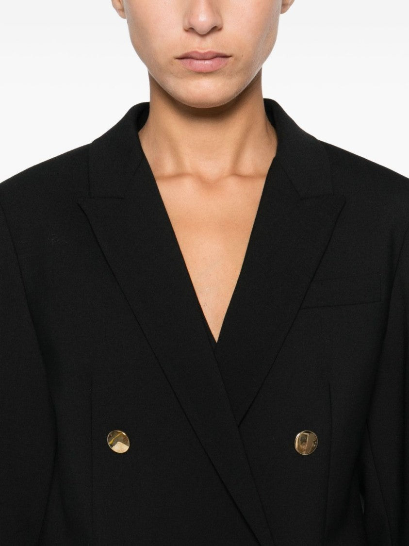 Semi Couture Tailored Double-Breasted Blazer With Gold-Tone Buttons