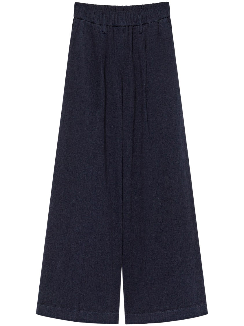 Forte Forte High-Waisted Wide-Leg Trousers In Textured Cotton-Viscose Blend