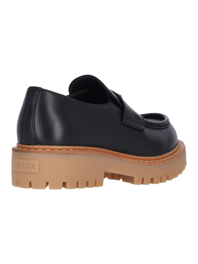 Prada Logo Loafers – Black