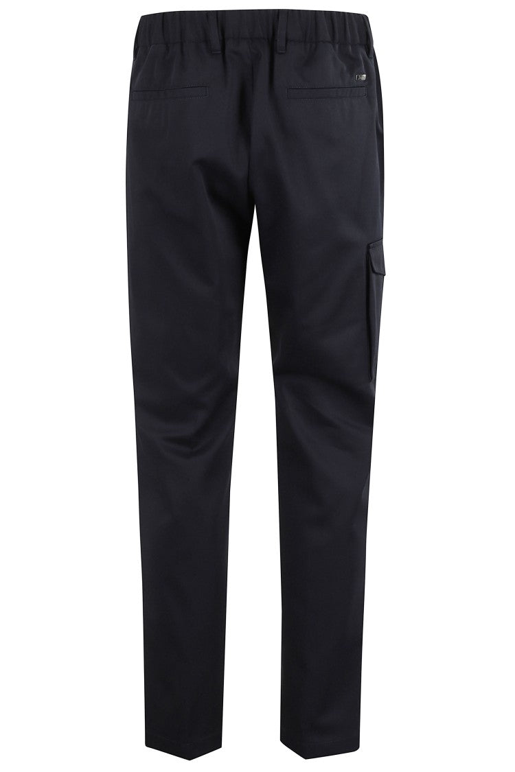 Herno Tailored Blue Pants With Elastic Waistband