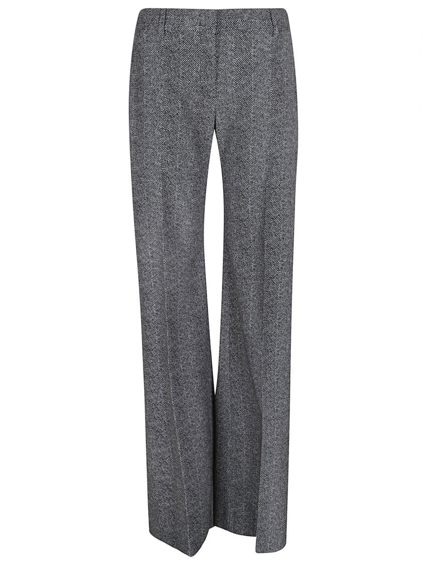 Ermanno Scervino Wide-Leg Trousers With Subtle Herringbone Pattern