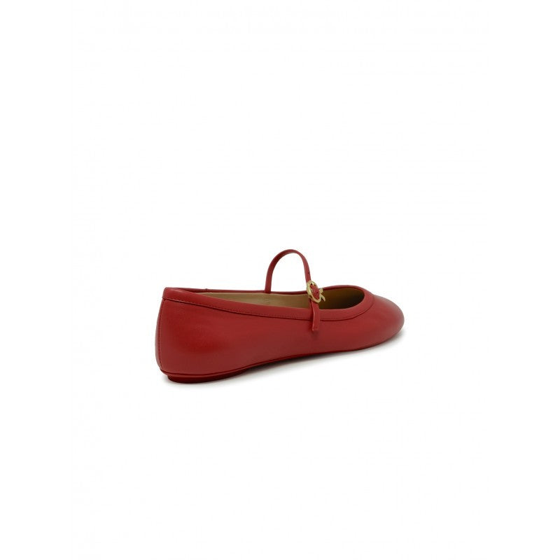 Gianvito Rossi Nxftabs Red Leather Ballerina