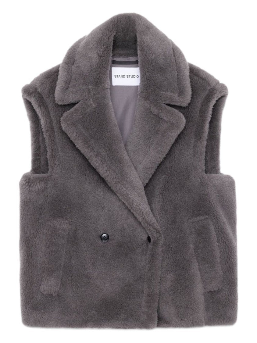 Stand Structured Grey Jacket With Classic Silhouette