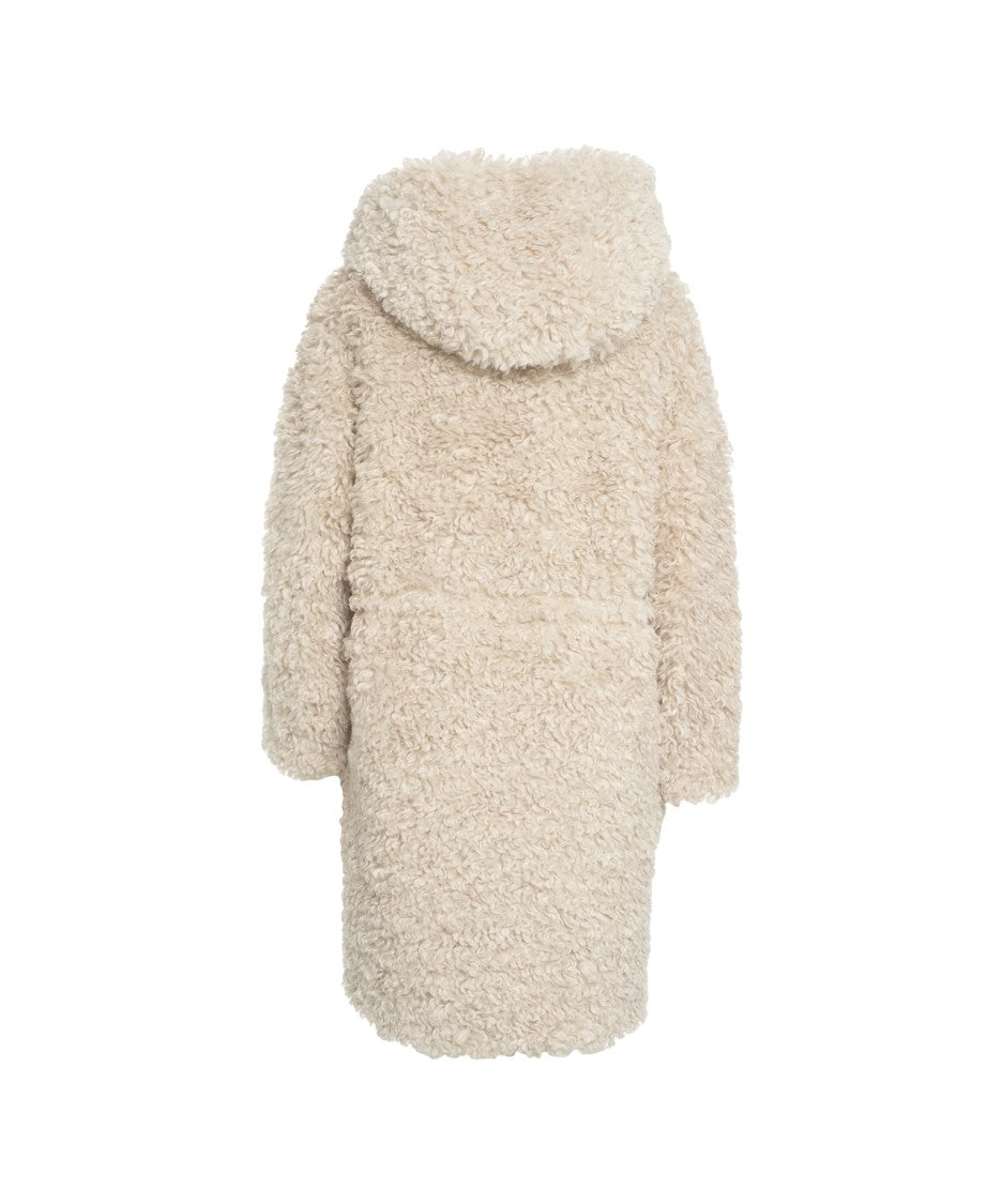 Munthe Relaxed-Fit Teddy Coat With Hood And Toggle Closure