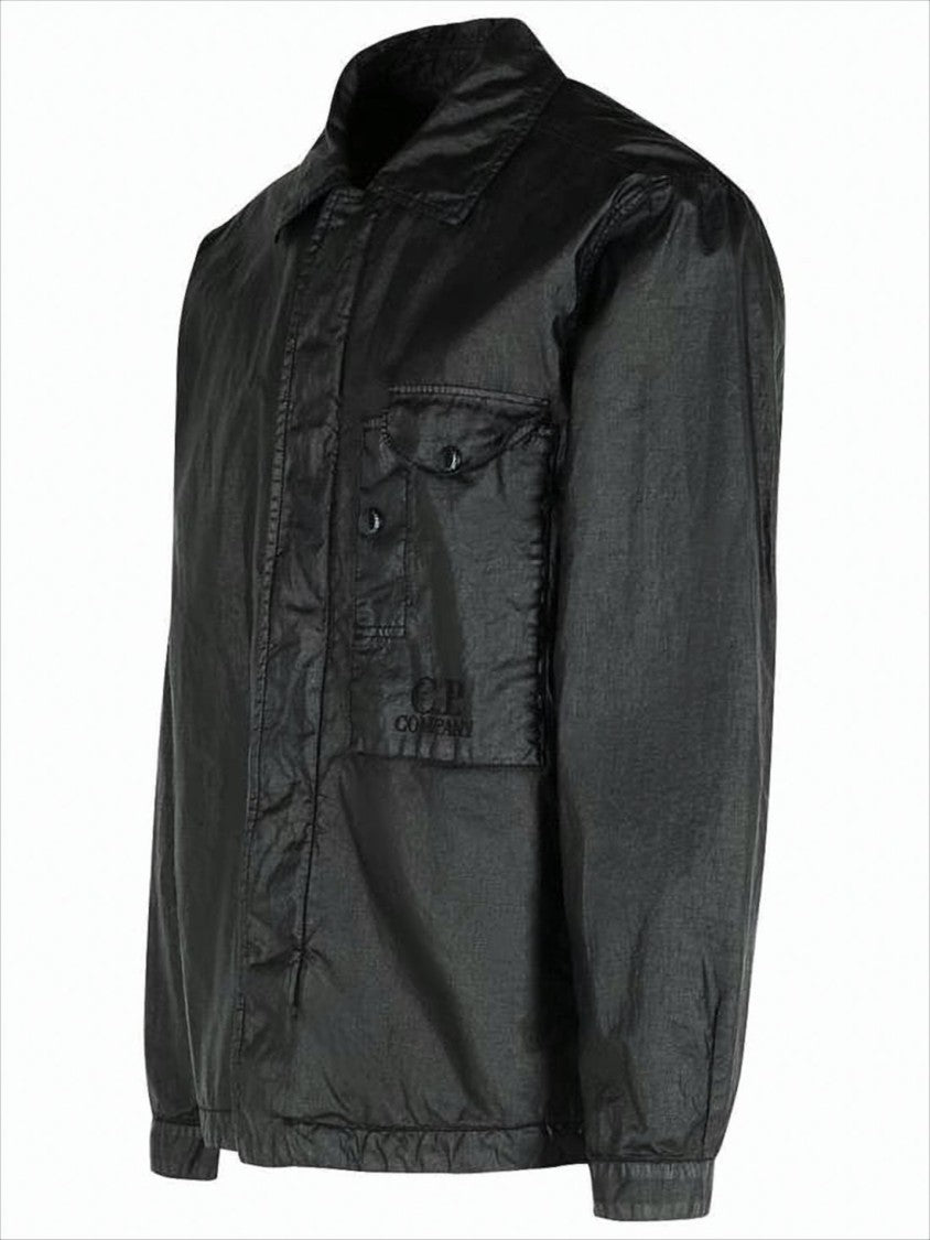 C.P. Company Linen Black Jacket With Classic Collar