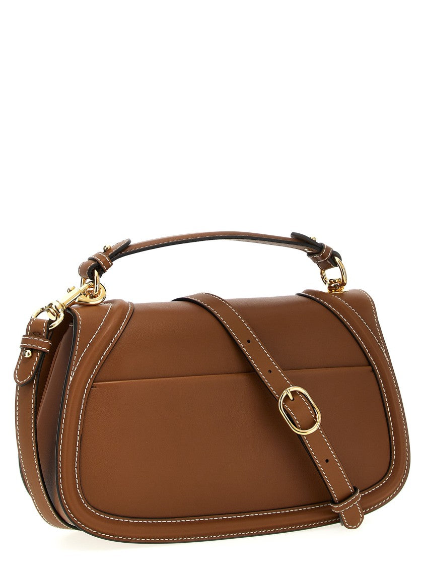 Gucci Arabella Leather Medium Handbag With Embossed Logo