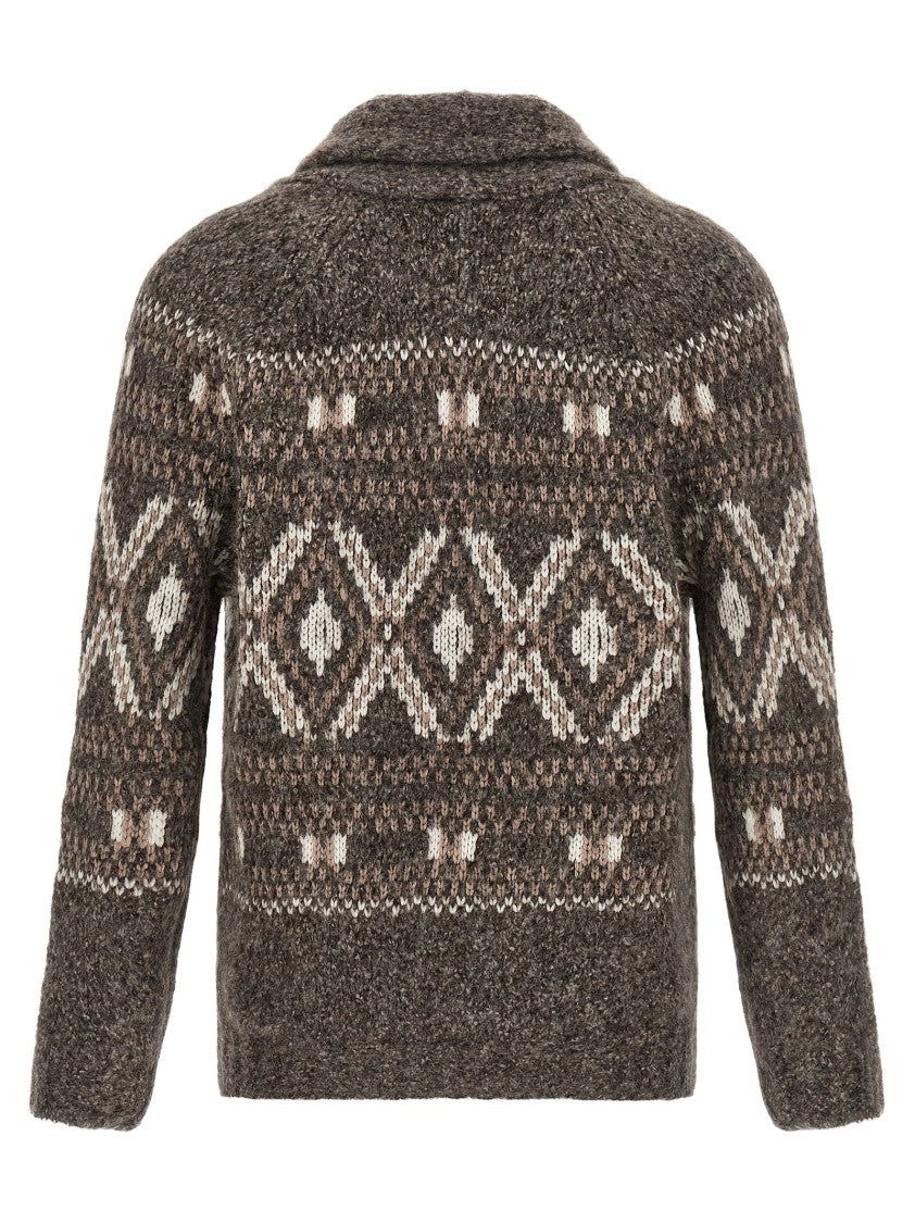 Brunello Cucinelli Geometric Jacquard' Cardigan