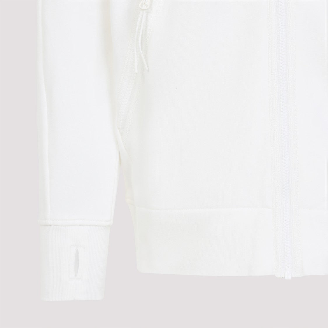 C.P. Company Open White Cotton Hoodie