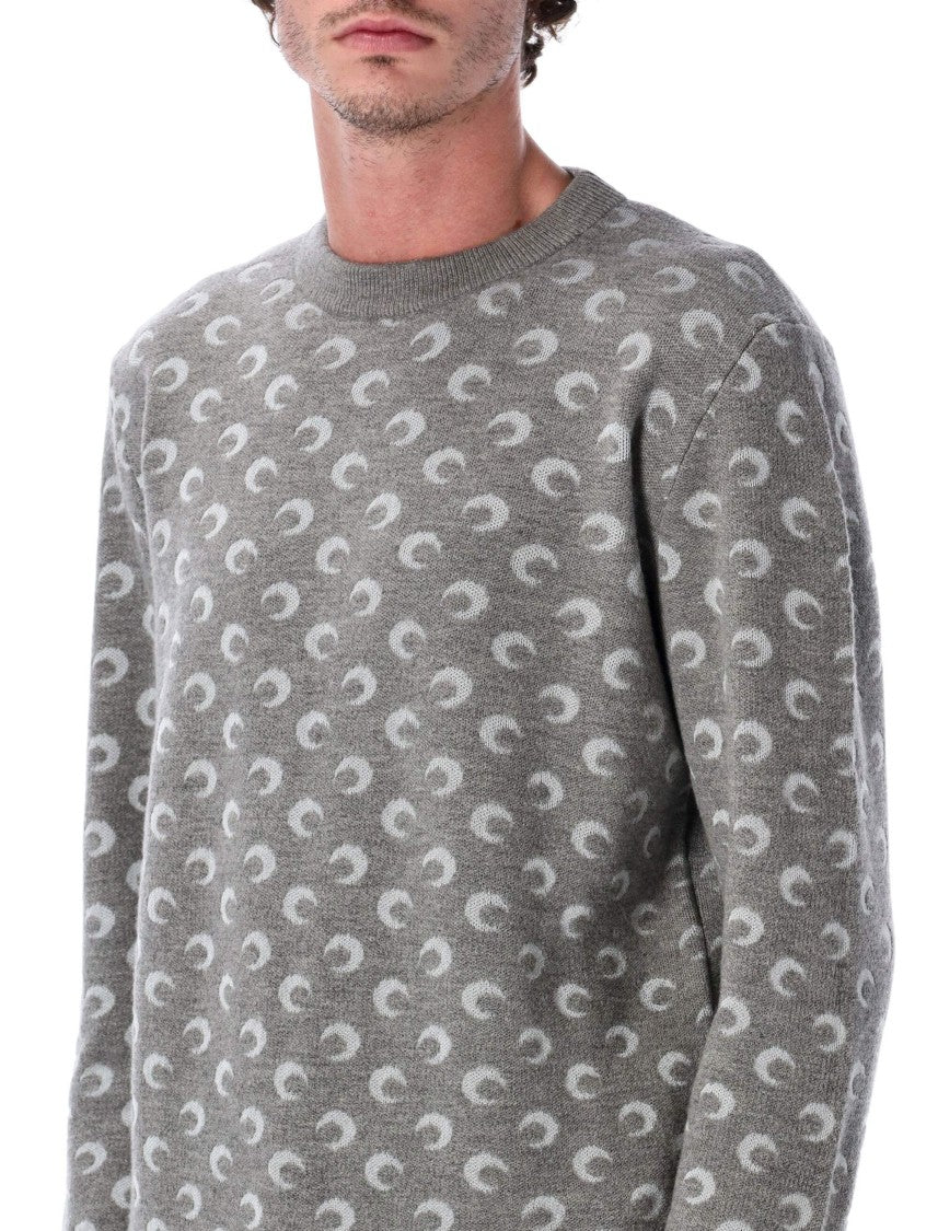 Marine Serre Crewneck Knit Moon Allover Sweater