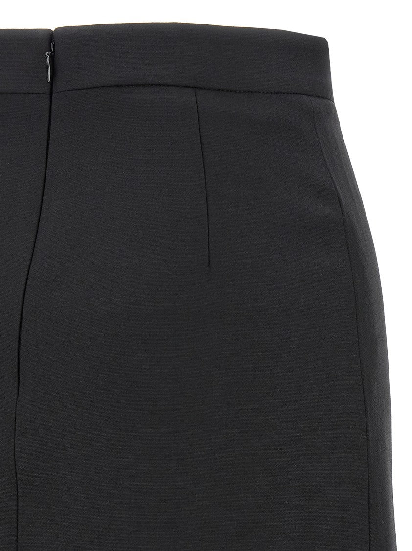 Valentino Garavani Crepe Couture Midi Skirt With Velvet Bow
