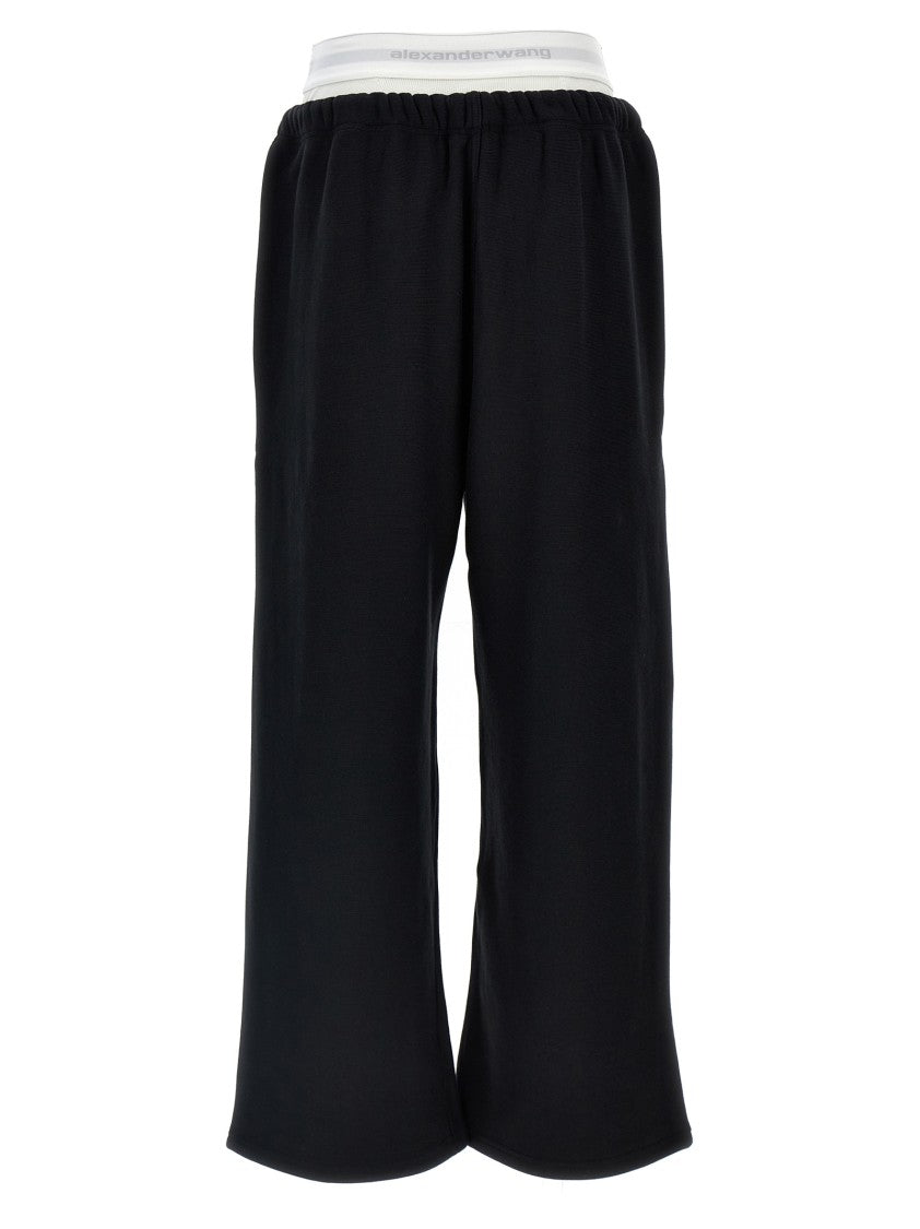 T By Alexander Wang Wide Leg W/ Logo Elastic Exposed Brief' Joggers