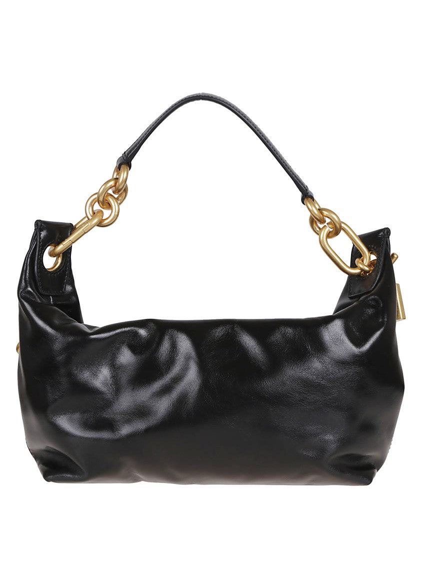 Balmain Medium Calfskin Sync Shoulder Bag With Double Chain Handle