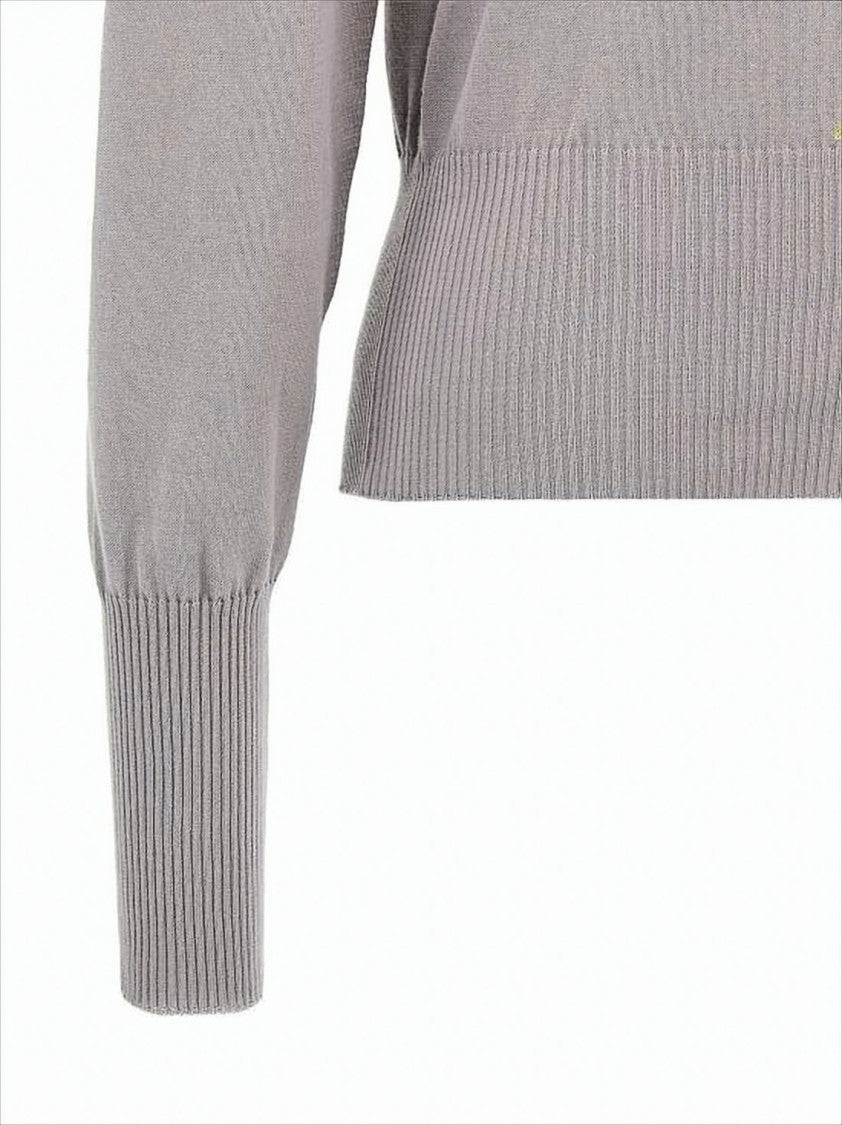 Vivienne Westwood Argyle Knit Cardigan With Wooden Button Closure