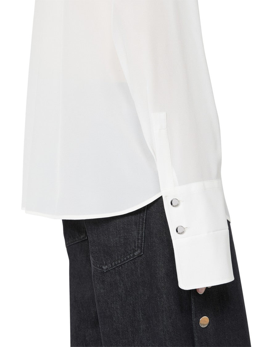 Max Mara Silk White Shirt With Classic Design