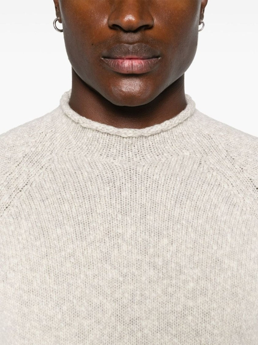 Drumohr Light Beige Long Sleeve Crew Neck Sweater