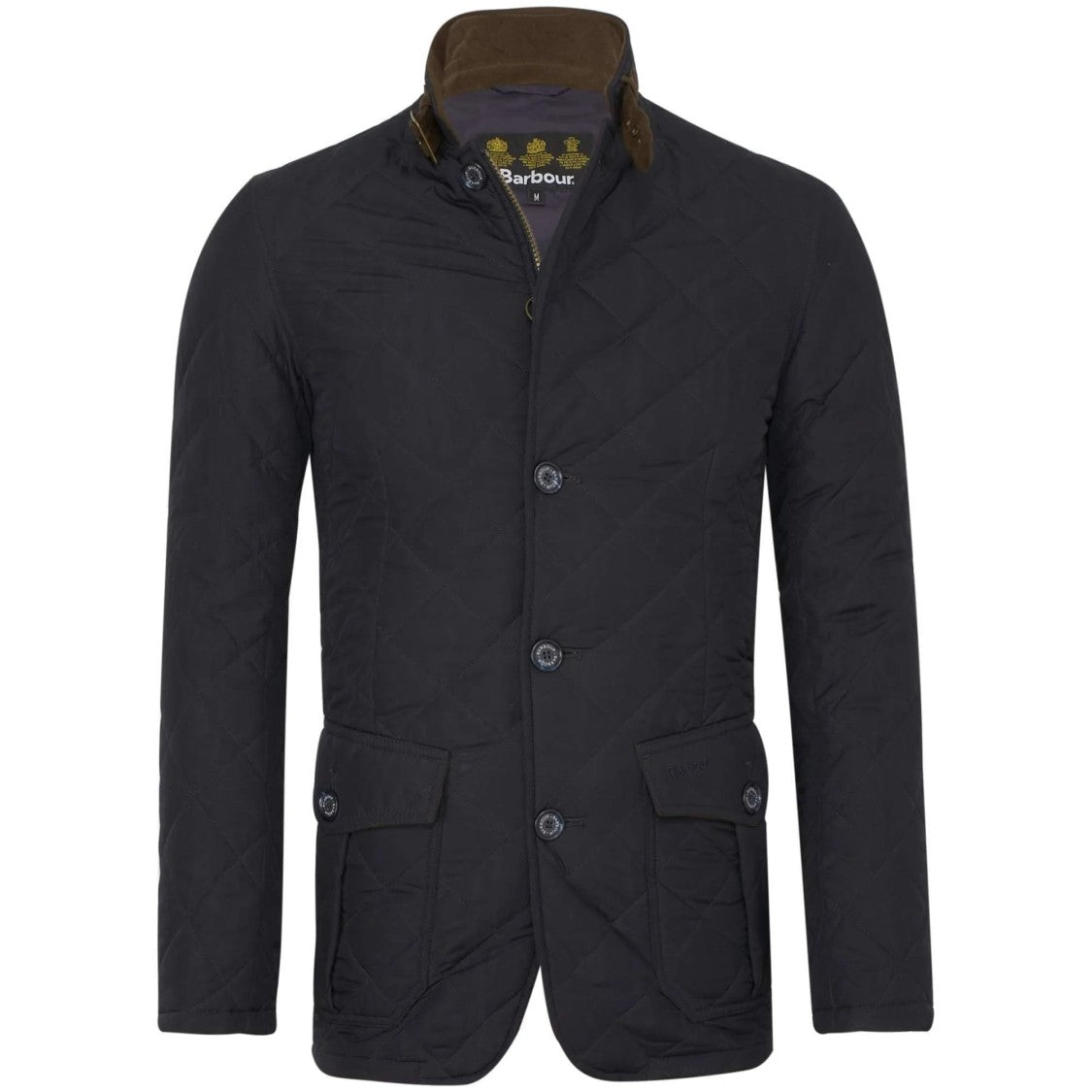 Barbour Quilted Casual Jacket With Double Zipper And Logo Buttons