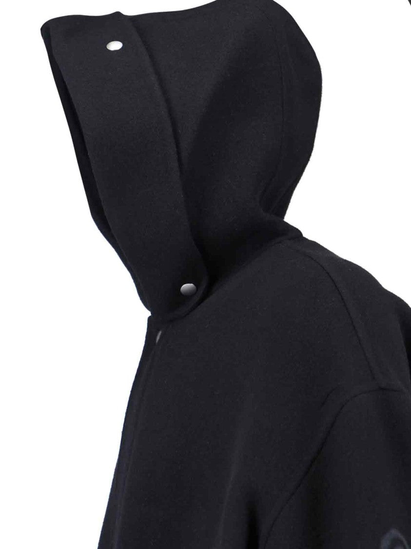 Jil Sander Virgin Wool Coat With Logo Detail – Black