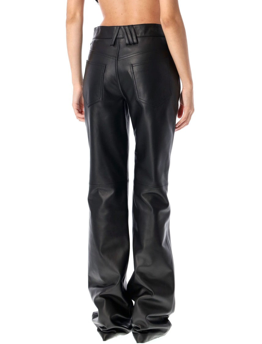 The Attico High-Waisted Black Leather Pants