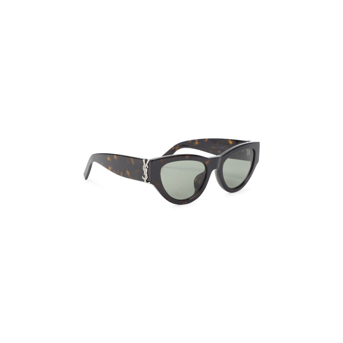 Saint Laurent Cat-Eye Tortoiseshell Sunglasses With Silver Logo Detail
