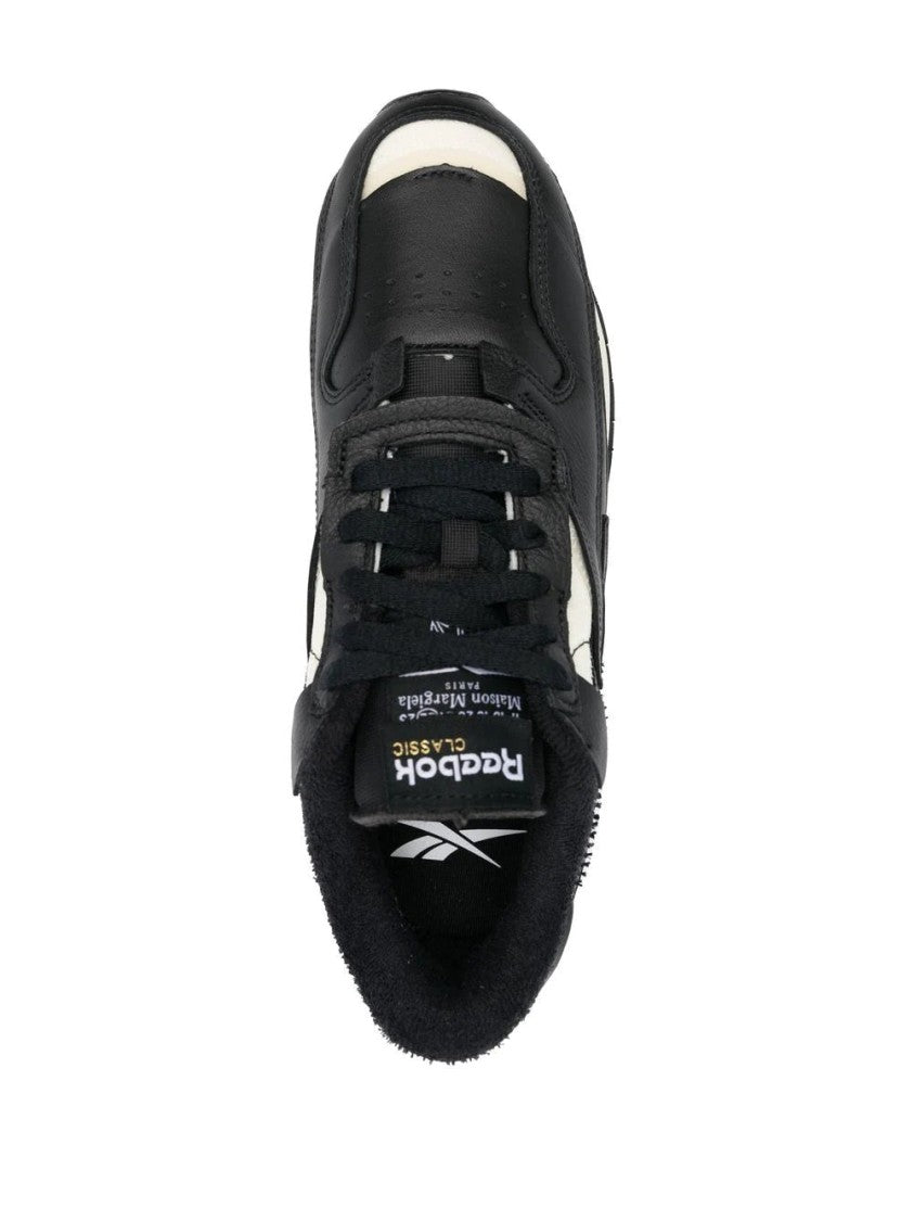 Maison Margiela Low-Profile Sneakers With Leather Panels And Contrasting Overlays