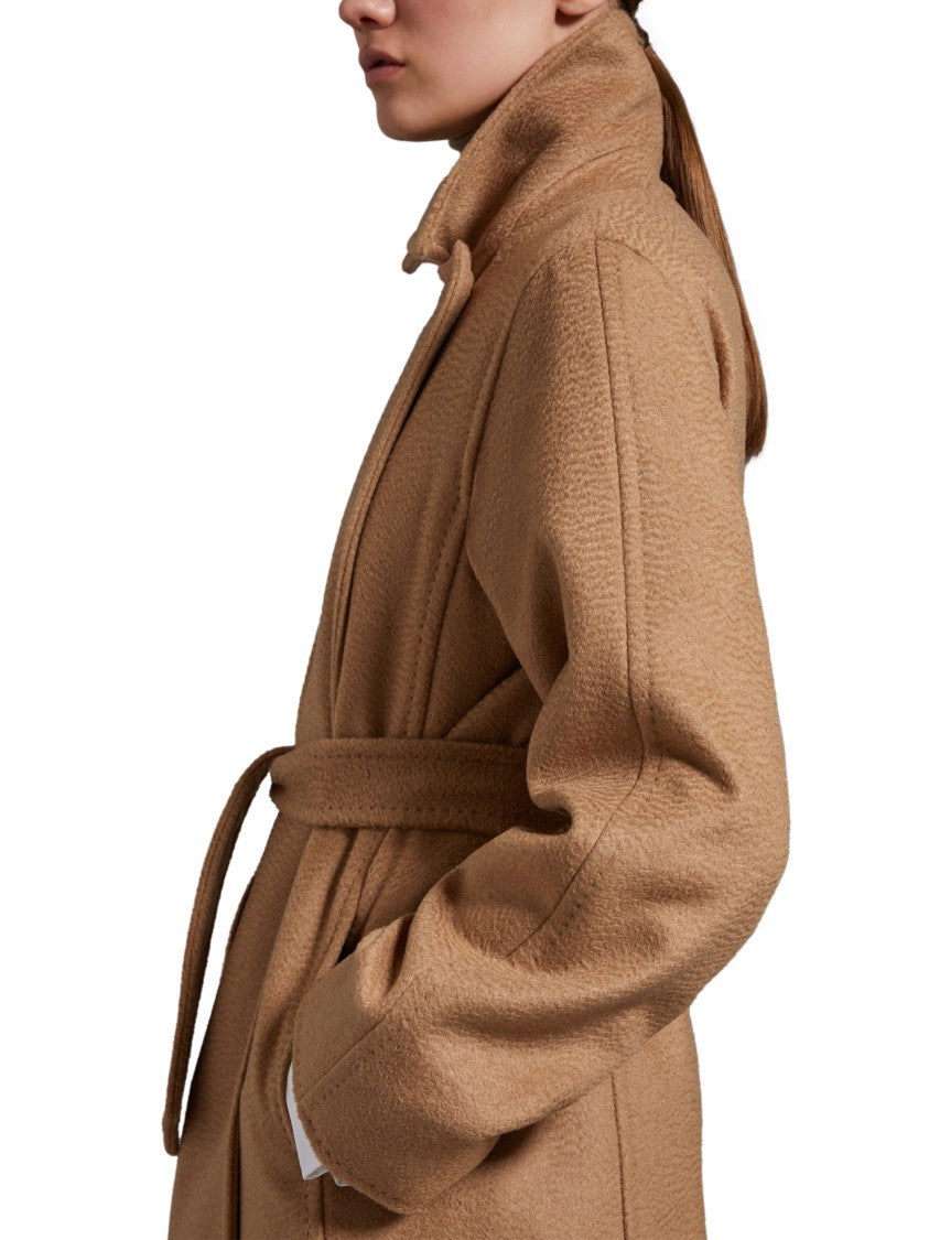 Max Mara Long Tailored Camel Coat With Wide Lapel