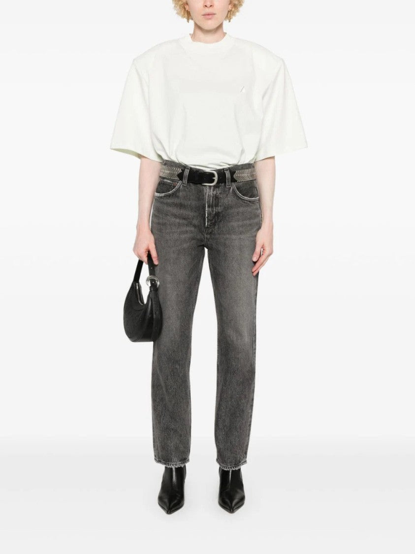 Agolde Valen Mid-Rise Slim Cut Black Jeans