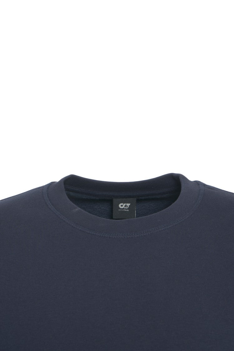 Alpha Tauri Crew Neck Sweatshirt With Subtle Patch Logo