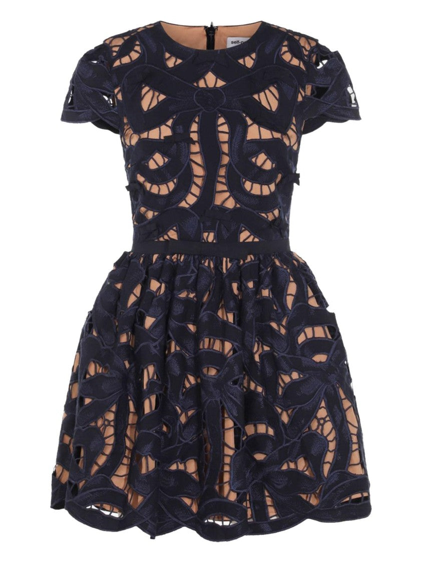 Self-Portrait Cotton Mini Dress