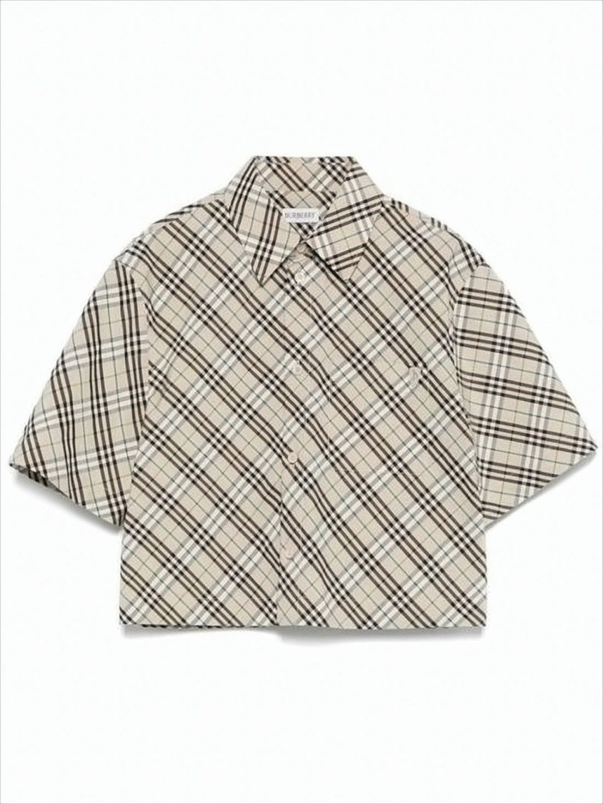 Burberry Cropped Check Pattern Shirt