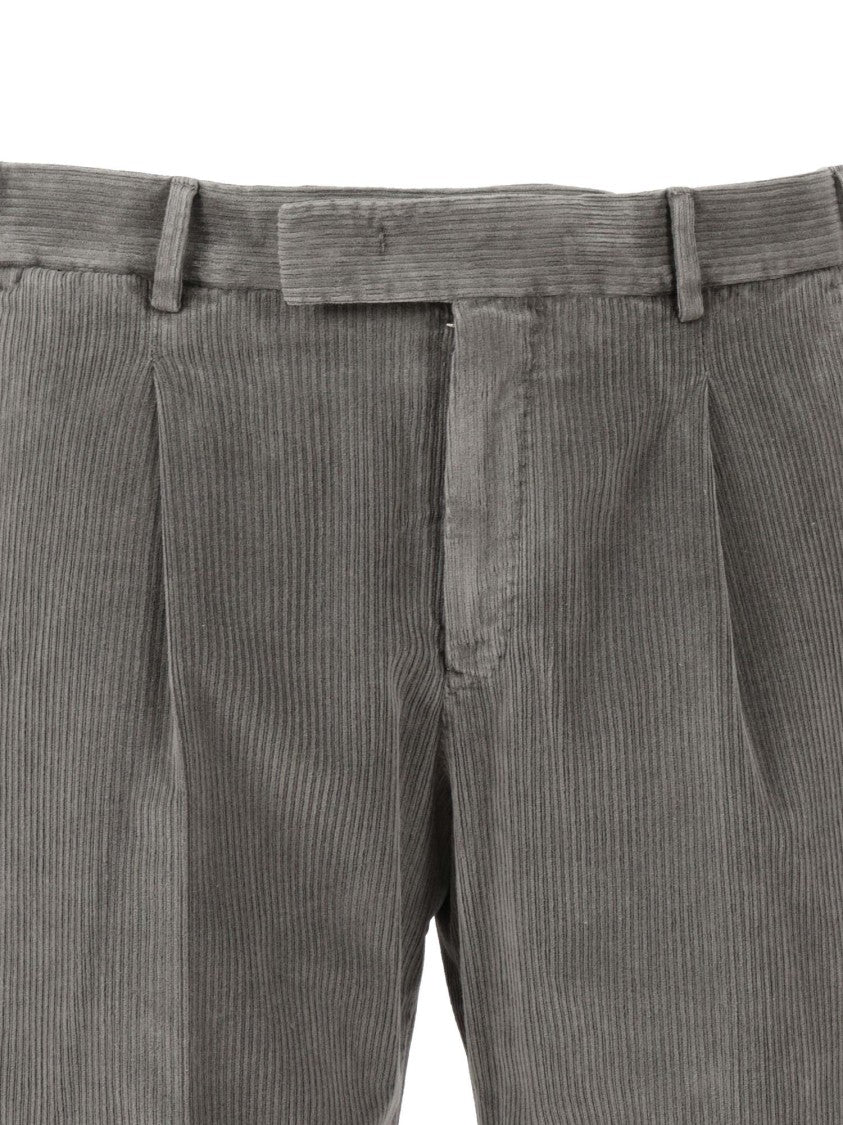 Pt01 Slim-Fit Trousers With Pleats And Diagonal Pockets