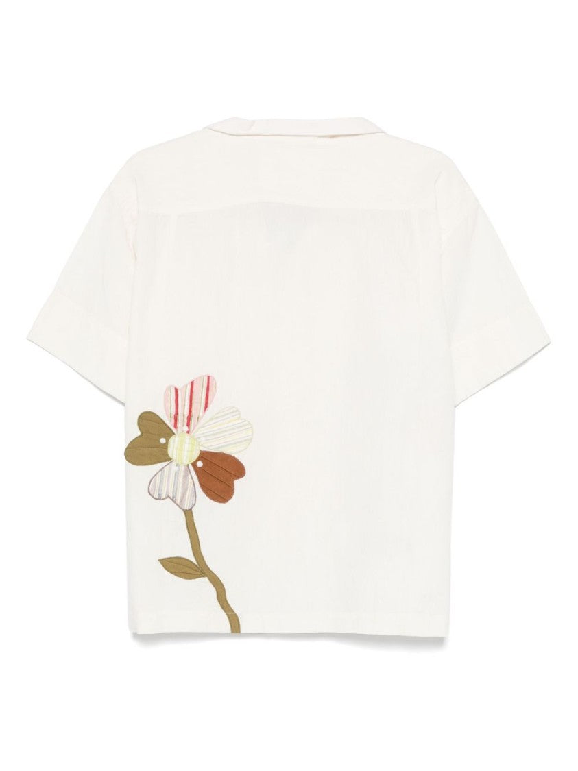 Story Mfg Ecru Shirt With Front Button Fastening