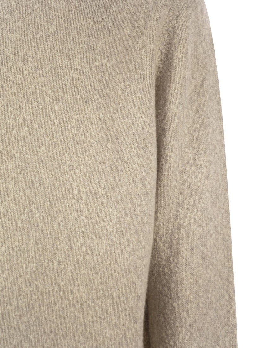 Brunello Cucinelli Crewneck Sweater In Mottled Lambswool