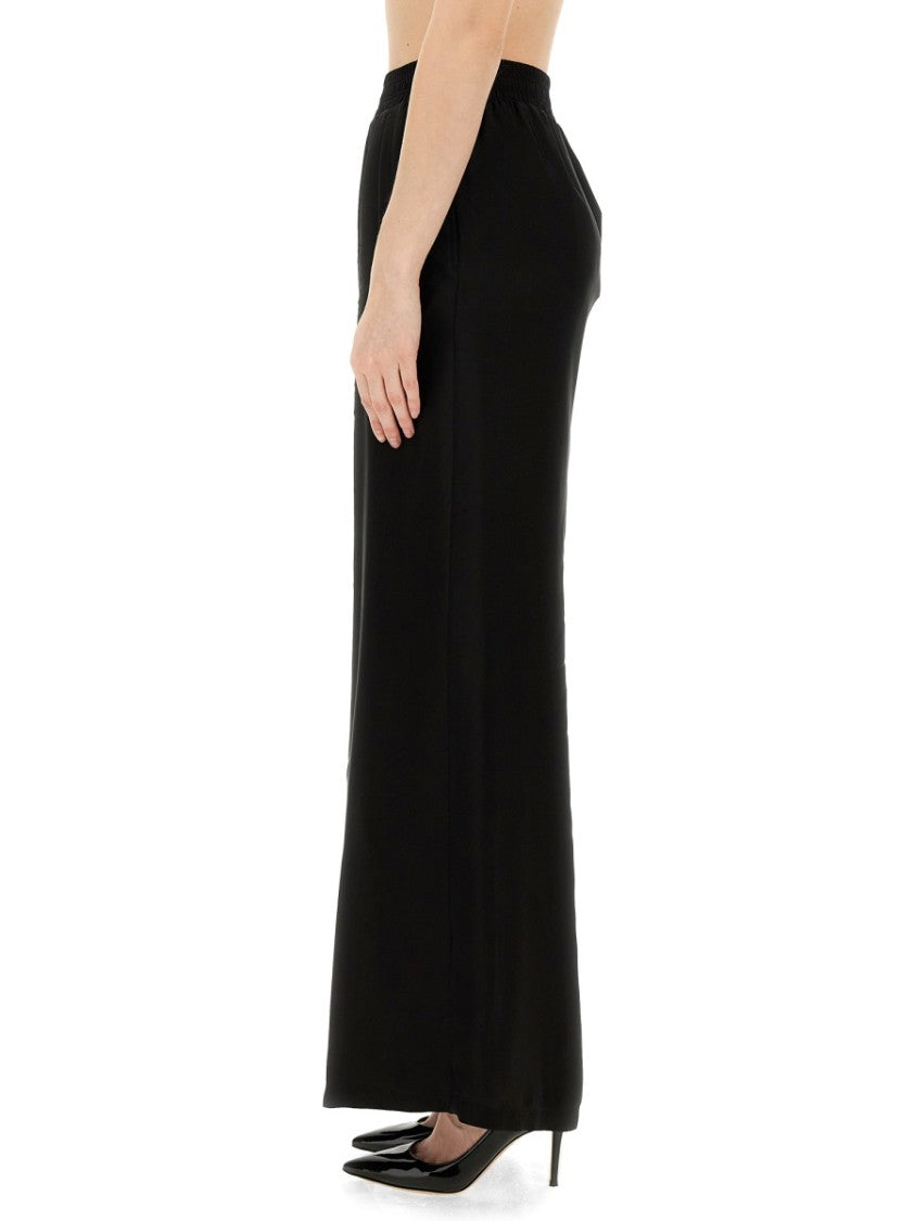 Fabiana Filippi Black Wide Leg Pants With Relaxed Fit And Elastic Waistband