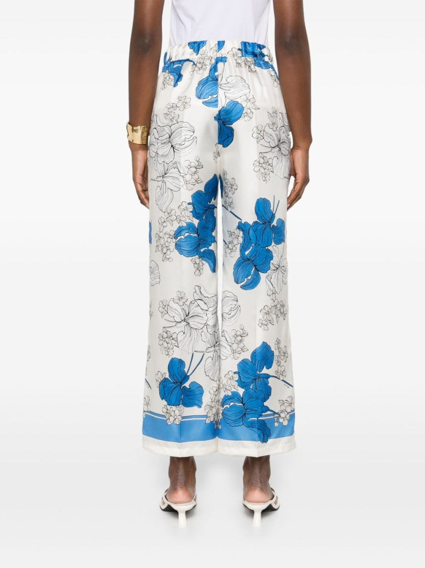 Parosh Serenella Floral Print Wide-Leg Trousers
