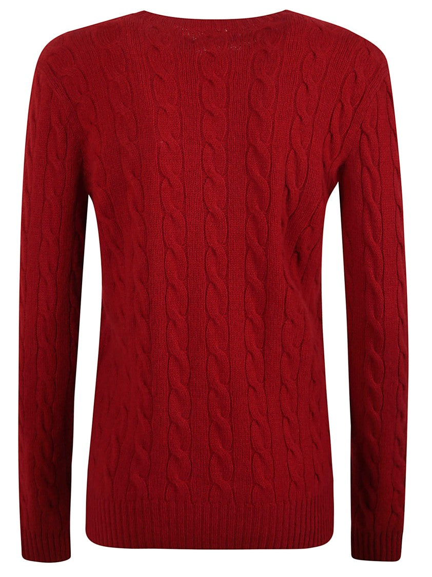 Polo Ralph Lauren Cable-Knit Cashmere Blend Sweater With Iconic Pony Detail