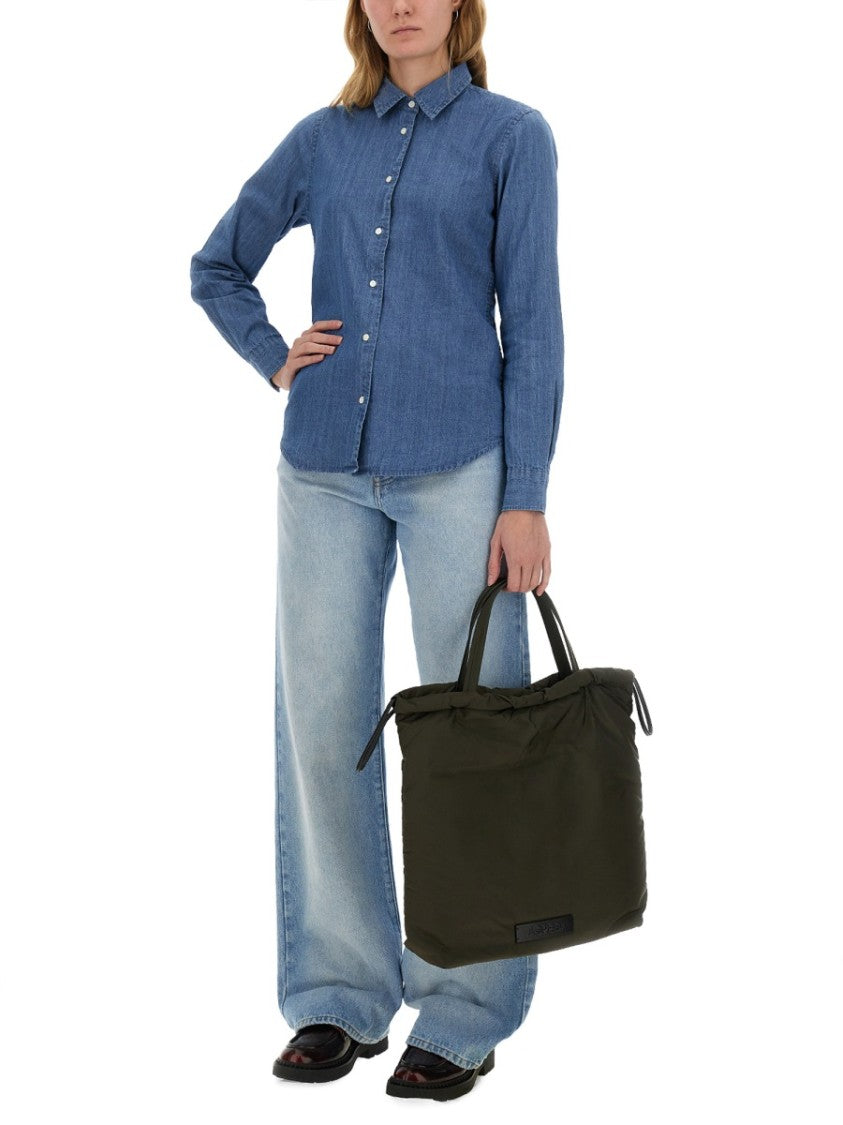 Aspesi Regular Fit Denim Shirt With Classic Collar