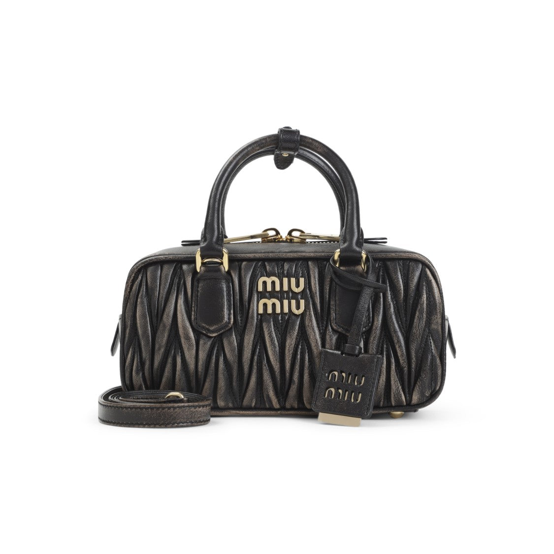Miu Miu Quilted Lamb Leather Shoulder Bag With Dual Handles
