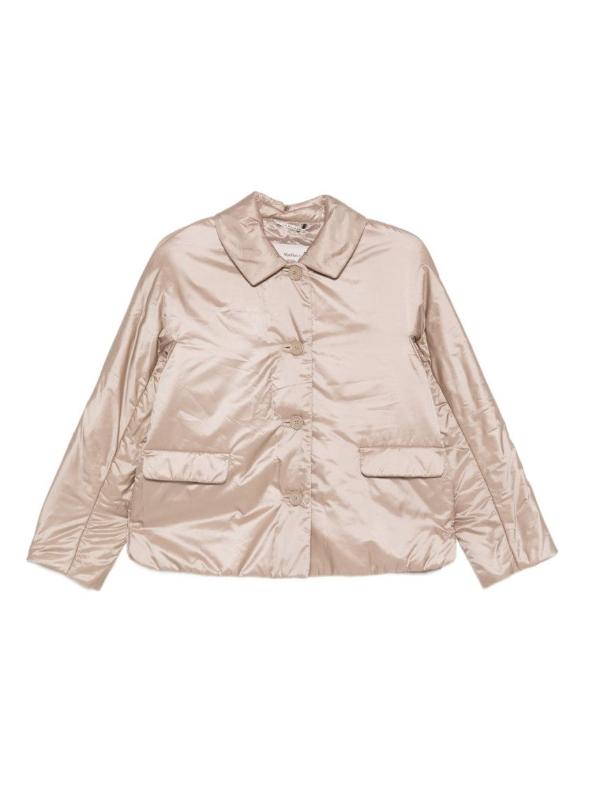 Max Mara Cropped Boxy Beige Coat With Classic Collar