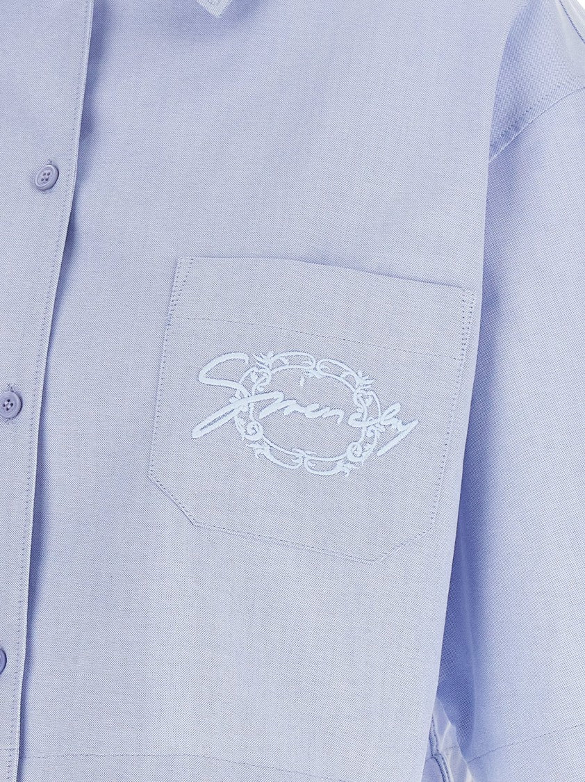 Givenchy Cropped Cotton Shirt With Embroidered Logo