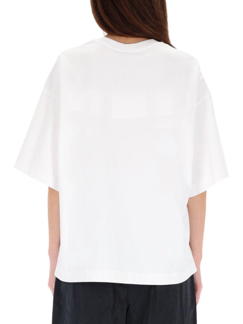 Alexander Wang Loose-Fitting White Graphic Print T-Shirt With Contrasting Star Design