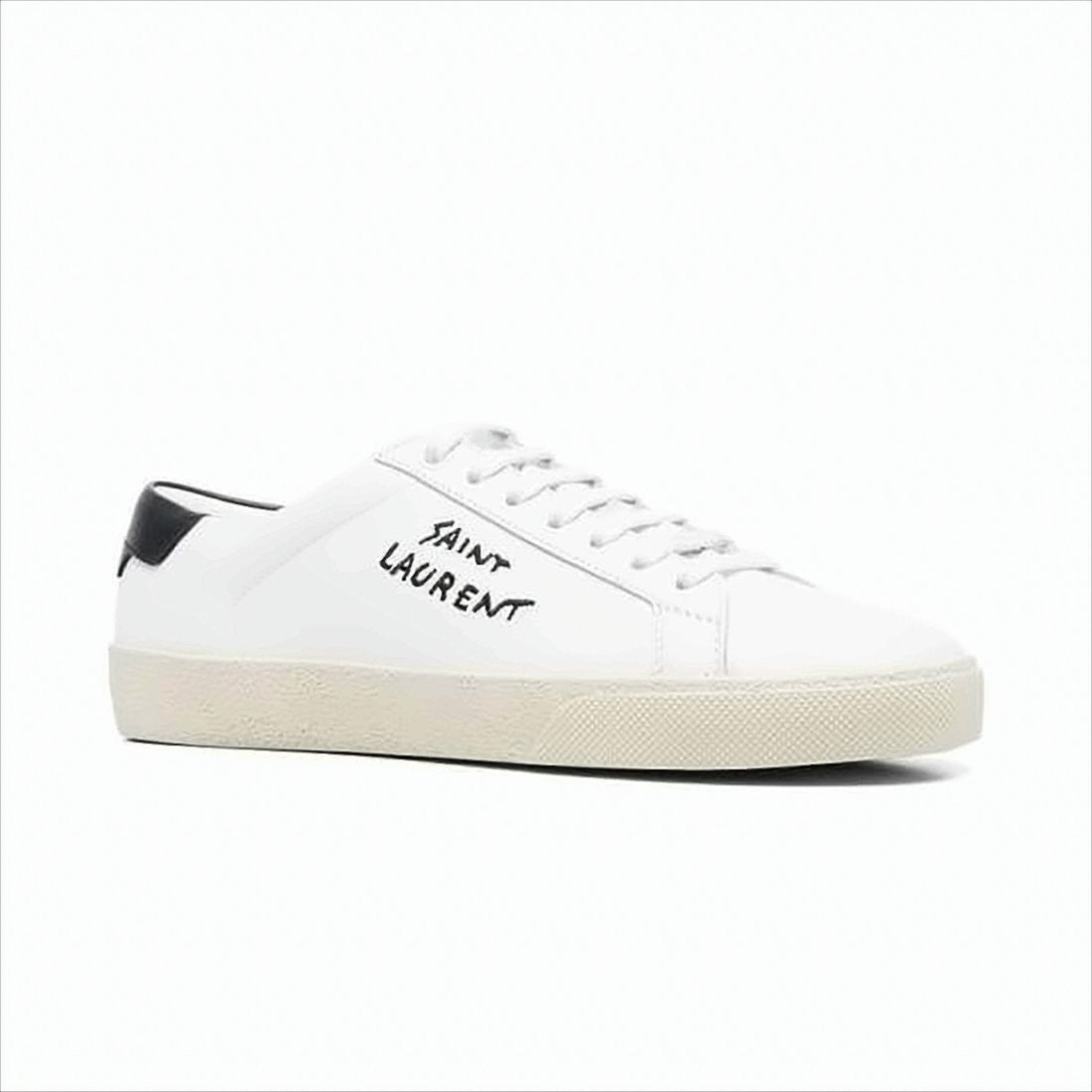 Saint Laurent Smooth Calfskin Low-Top Sneakers With Handwritten Logo